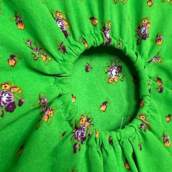 Nasty Gal green Floral Print Cut Out Puff Sleeve Mini Dress Size 8 - Picture 5 of 11